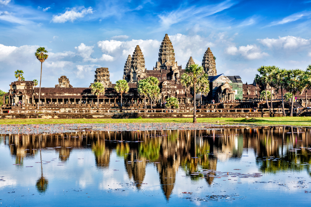 Vista panorámica de Angkor Wat en Siem Reap, Camboya