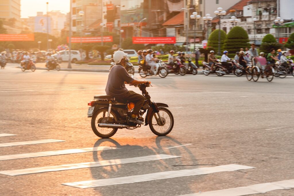 Motociclistas en Ho Chi Minh, Vietnam