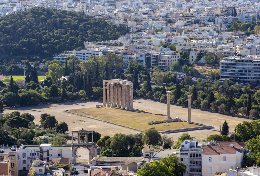 Vista aérea de las ruinas griegas