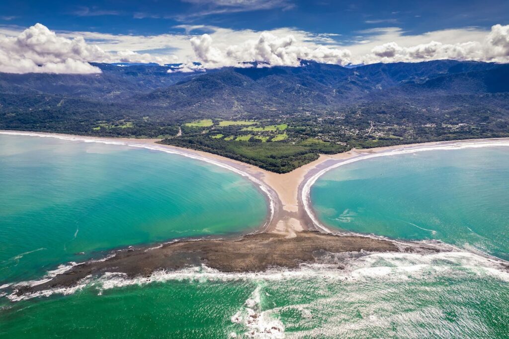 Vista aérea de Osa Península en Costa Rica