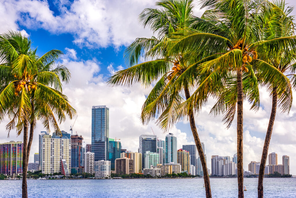 El skyline de Miami, Florida