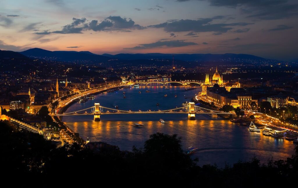 Vista aérea de Budapest, capital de Hungría