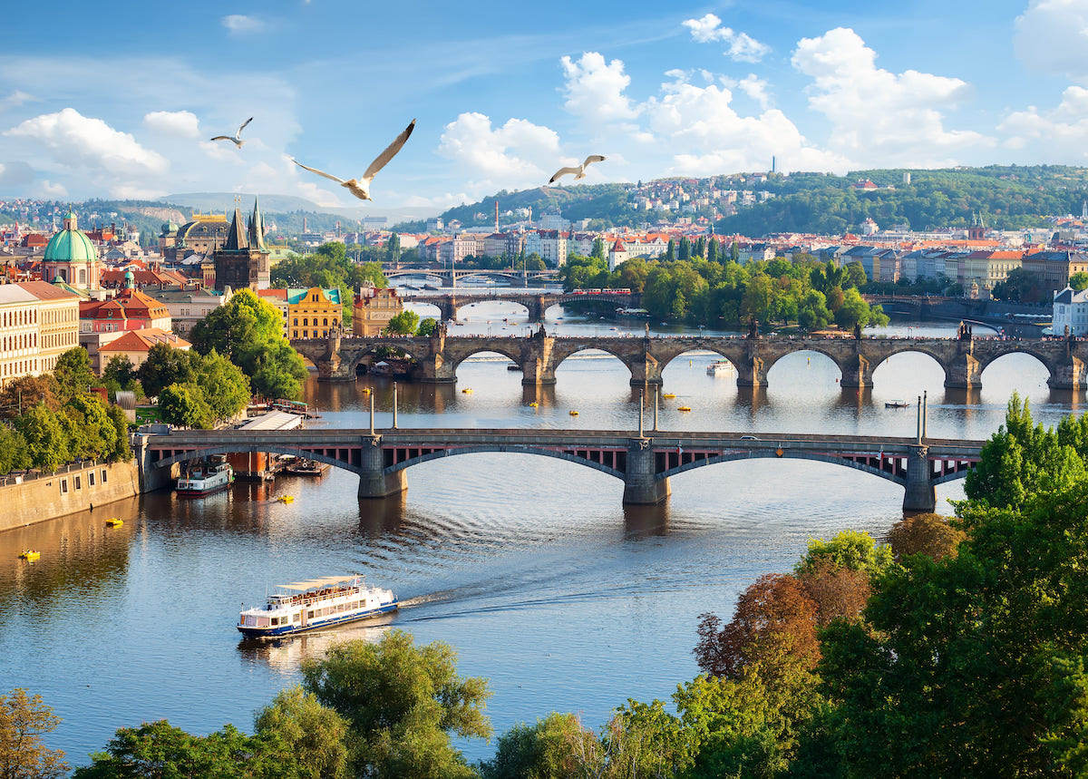 Vista aérea de Praga, capital de República Checa