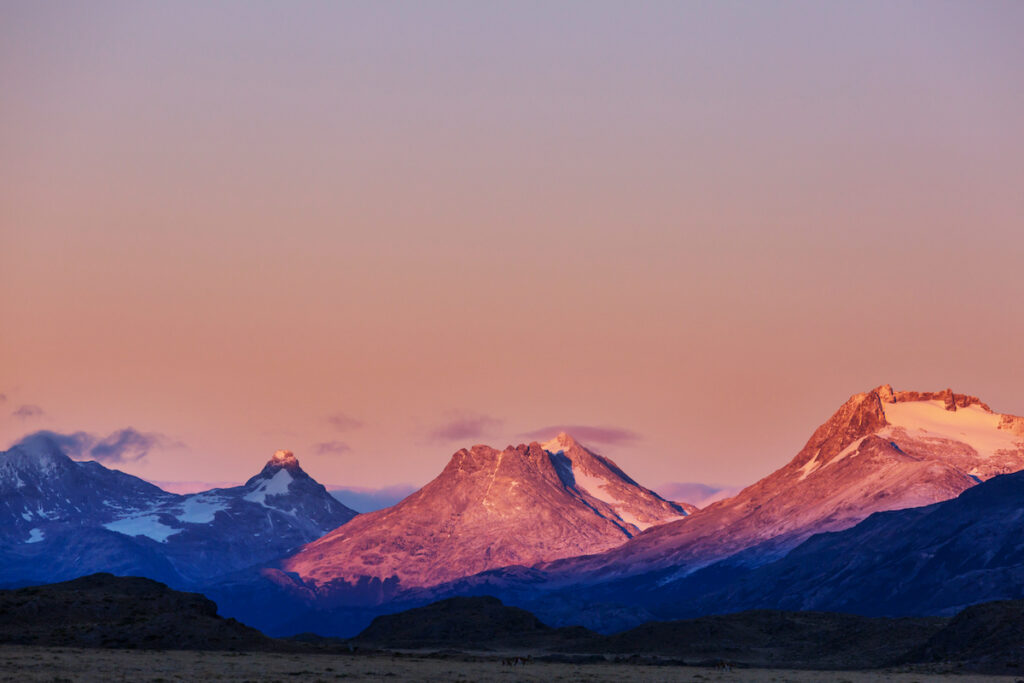 Amanecer en el Parque Nacional Los Glaciares, Argentina