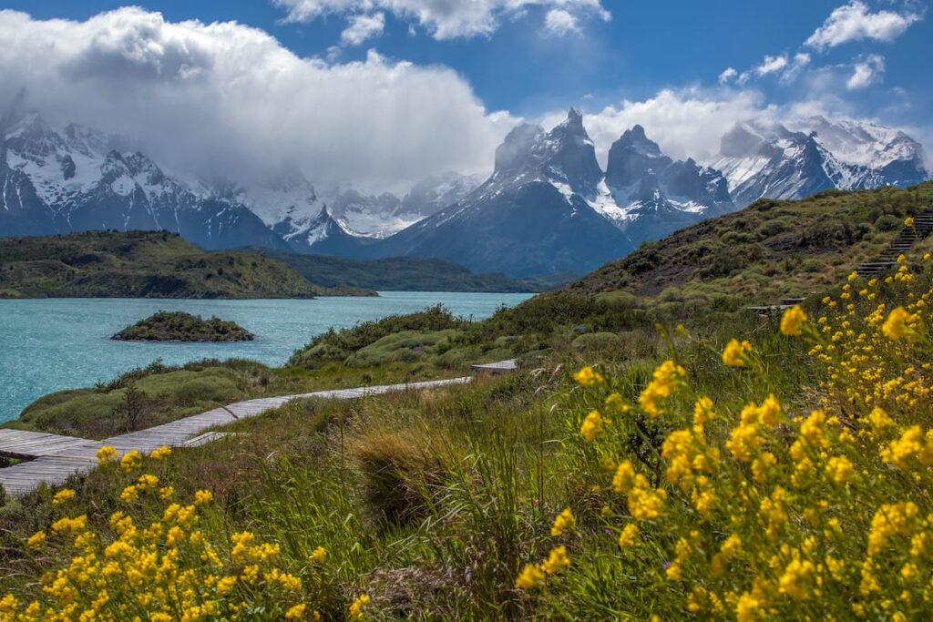 Senderos para hacer treking en el Parque Nacional Torres del Paine, Chile