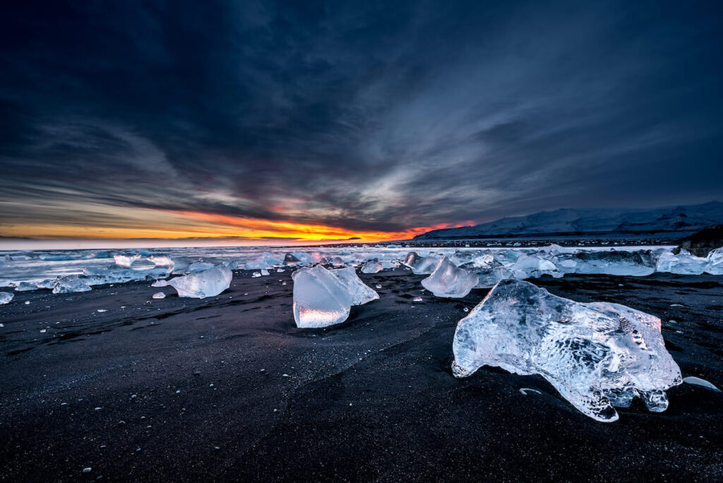 Playa de los Diamantes en Islandia