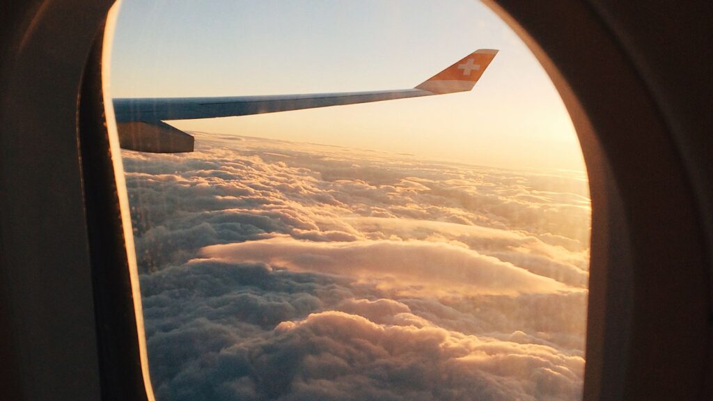 Vista de la ventana del avión