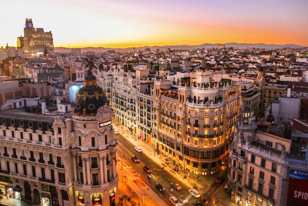 Vista aérea de Madrid, España